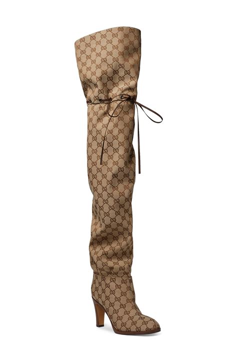 gucci canvas over the knee boots.